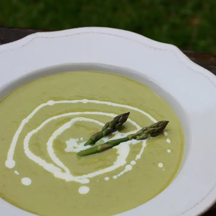 creamy asparagus soup - The Vegan Harvest
