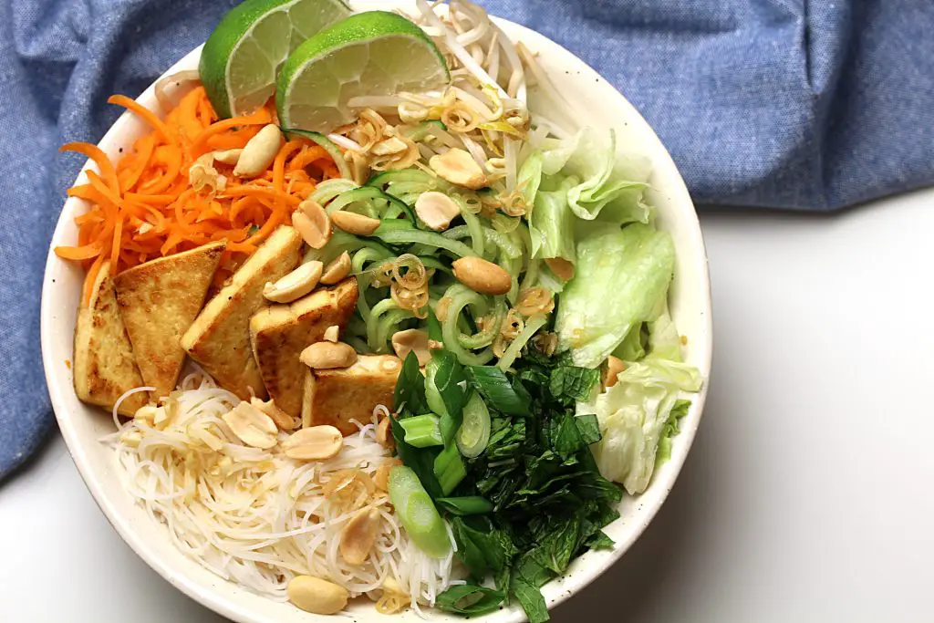 Vegan and gluten free Vietnamese Noodle Bowl 