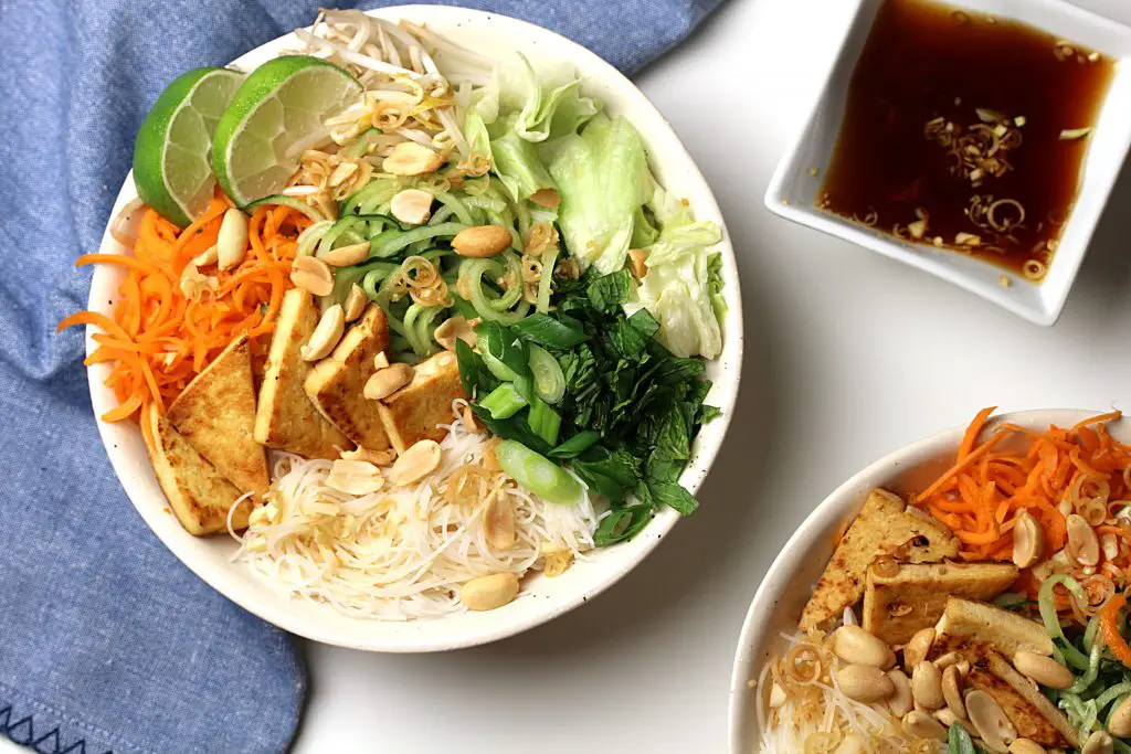 Vegan and gluten free Vietnamese Noodle Bowl 