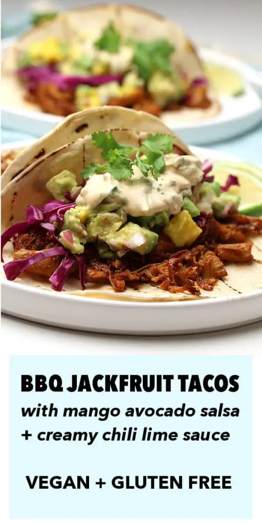 pinterest pin for bbq jackfruit tacos