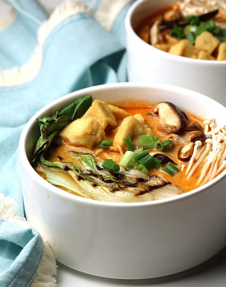 Creamy Thai Curry Ramen, vegan and gluten free - The Vegan Harvest