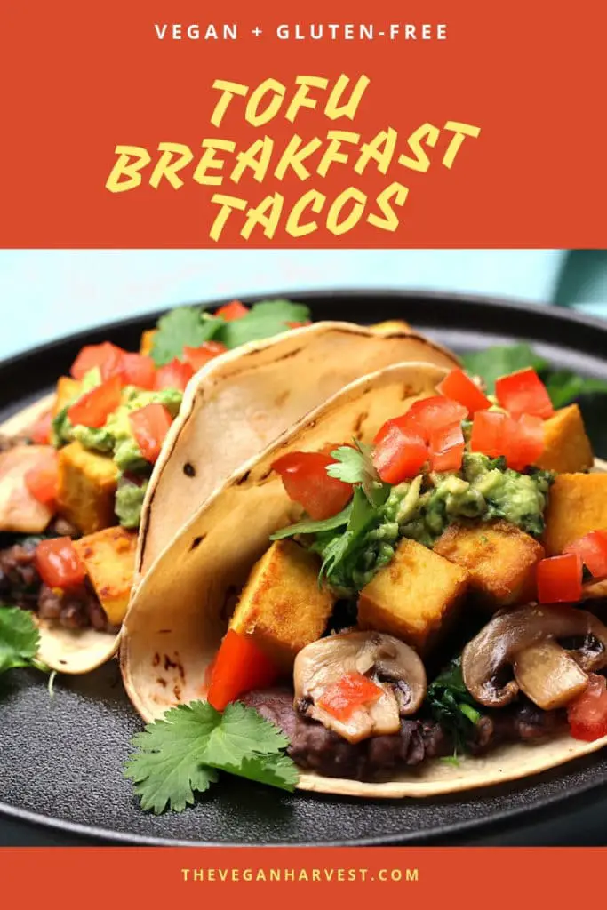 Pinterest pin for vegan gluten-free breakfast tacos