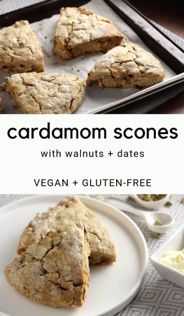 Pinterest pin for gluten-free vegan cardamom scones