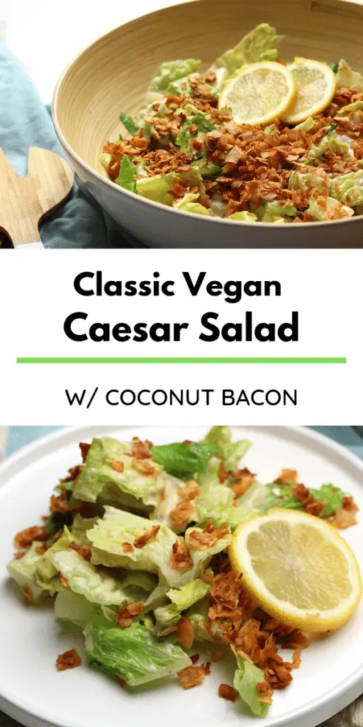 pin for vegan Caesar salad