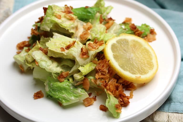 Classic Vegan Caesar Salad with Coconut Bacon The Vegan Harvest