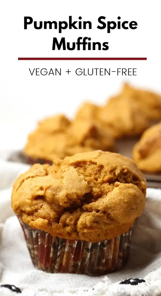 Pinterest pin for vegan gluten-free pumpkin spice muffin recipe