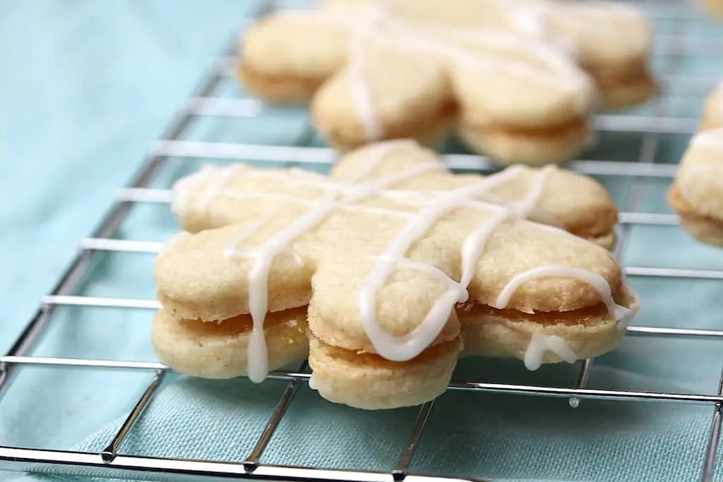 close up photo of Almond Marmalade Sandwich Cookies