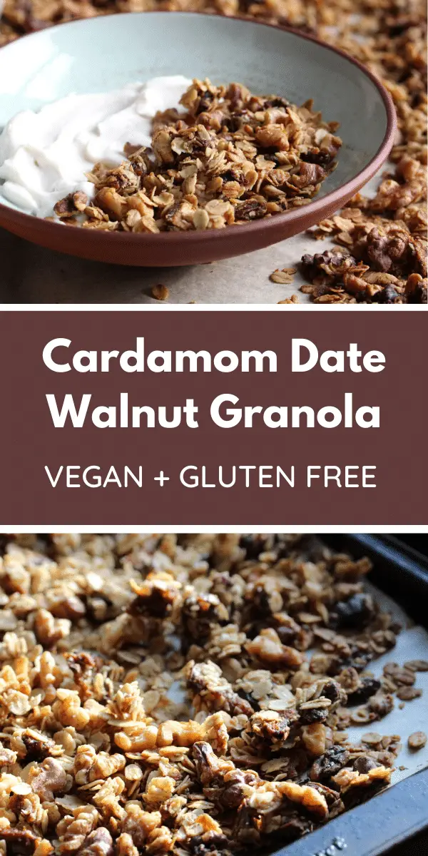 Cardamom Date Walnut Granola, vegan glutenfree The Vegan Harvest