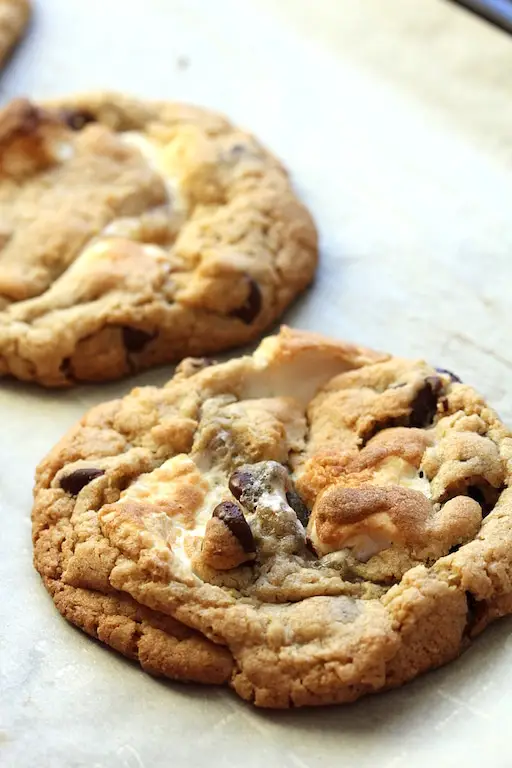 Vegan Gluten-Free S'mores Cookies on baking sheet