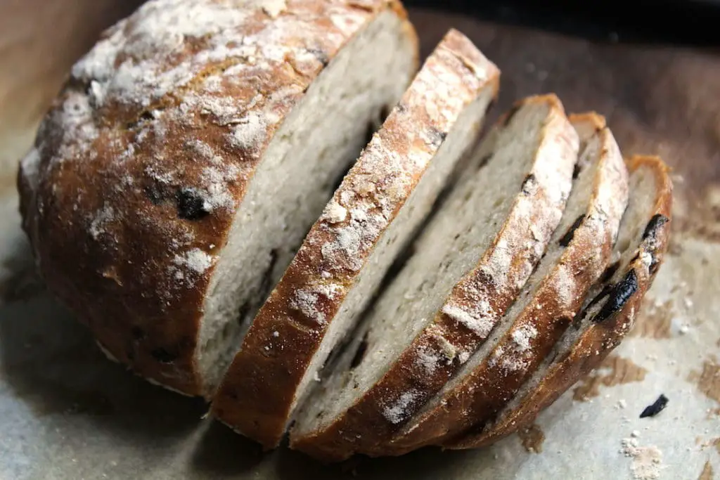 Image of Gluten-Free Cheese Olive Bread sliced