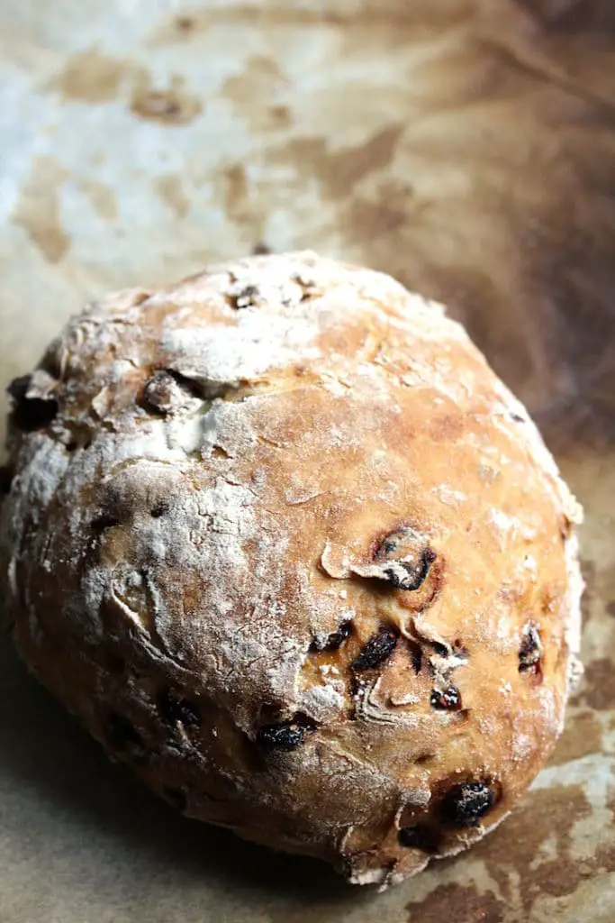 image of Gluten-Free Orange Cranberry Rosemary Bread unsliced 