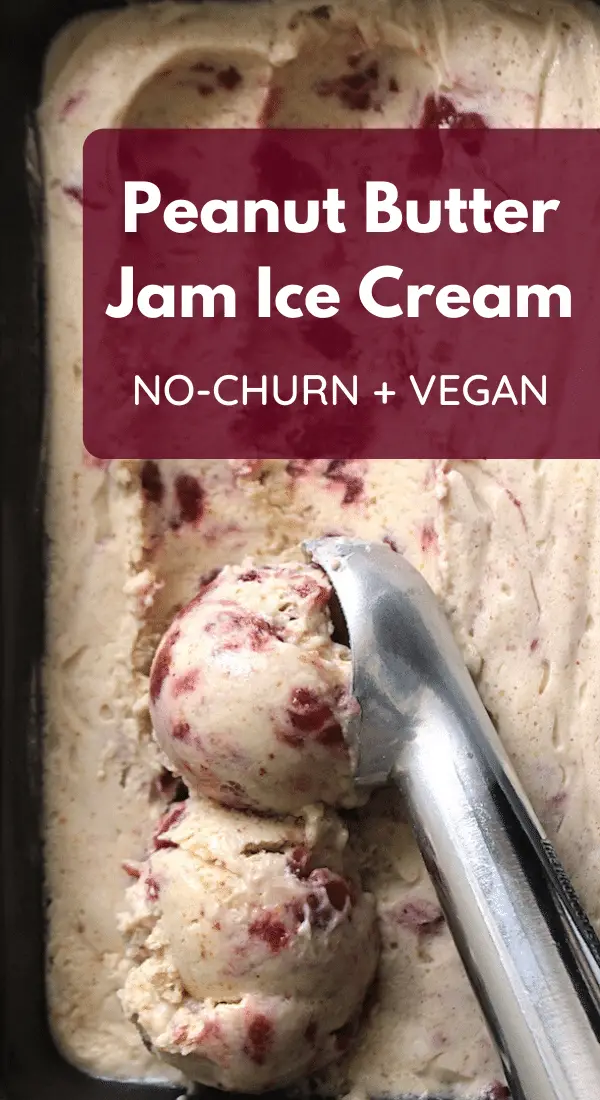 Peanut-Butter Jam Ice Cream, Vegan No-Churn - The Vegan Harvest